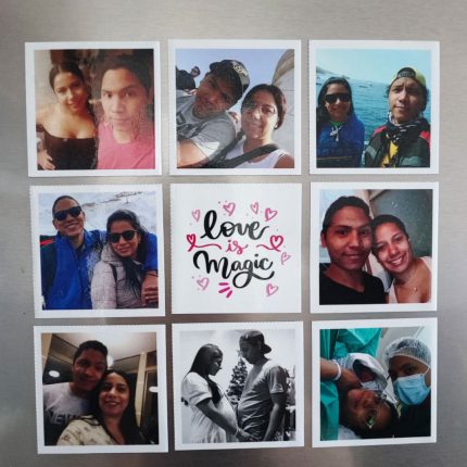 Set de 9 Imanes Personalizados con Fotos tipo Polaroid – Recuerdos Magnéticos para tu Refri
